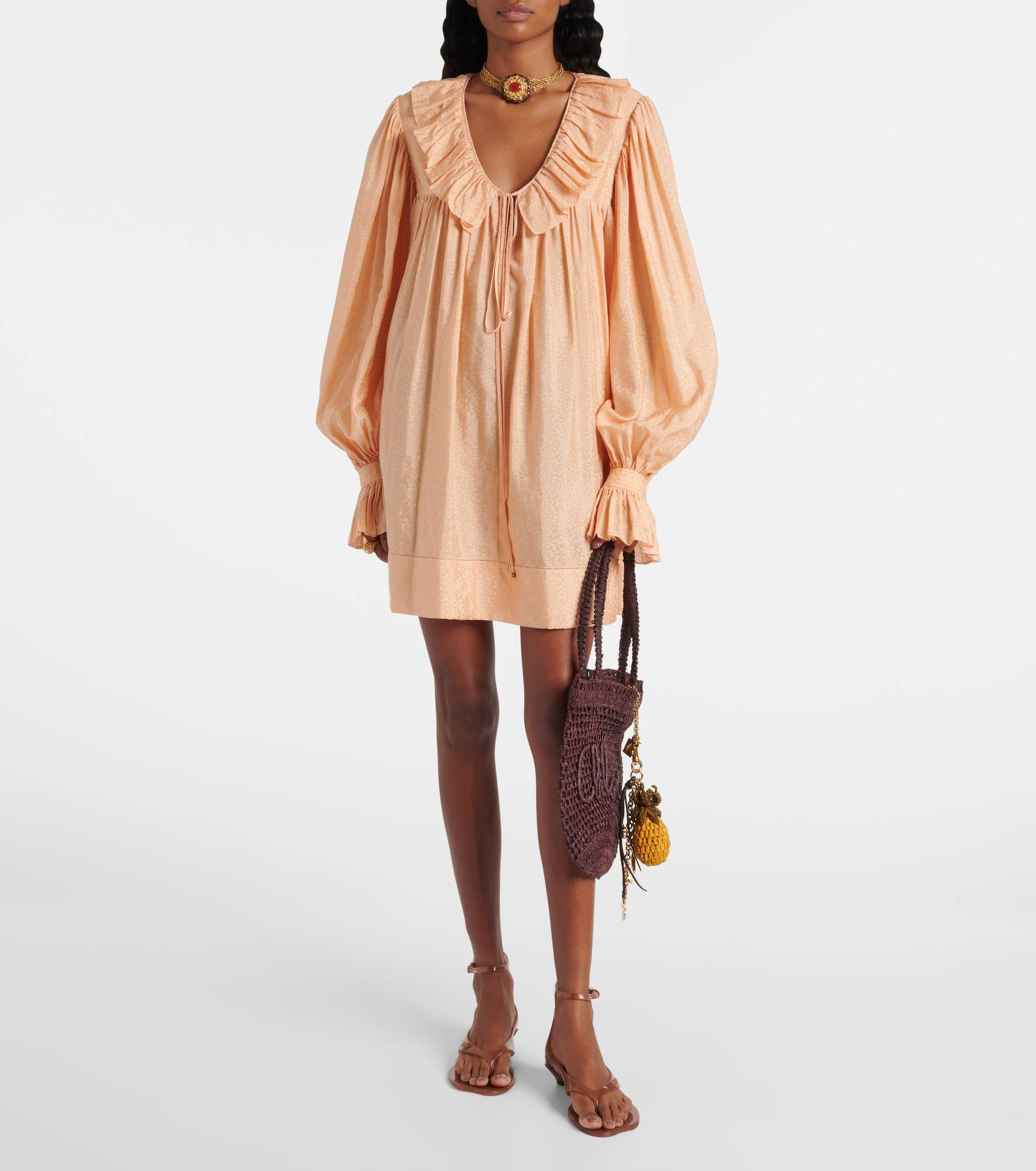 Ruffled jacquard minidress - 2