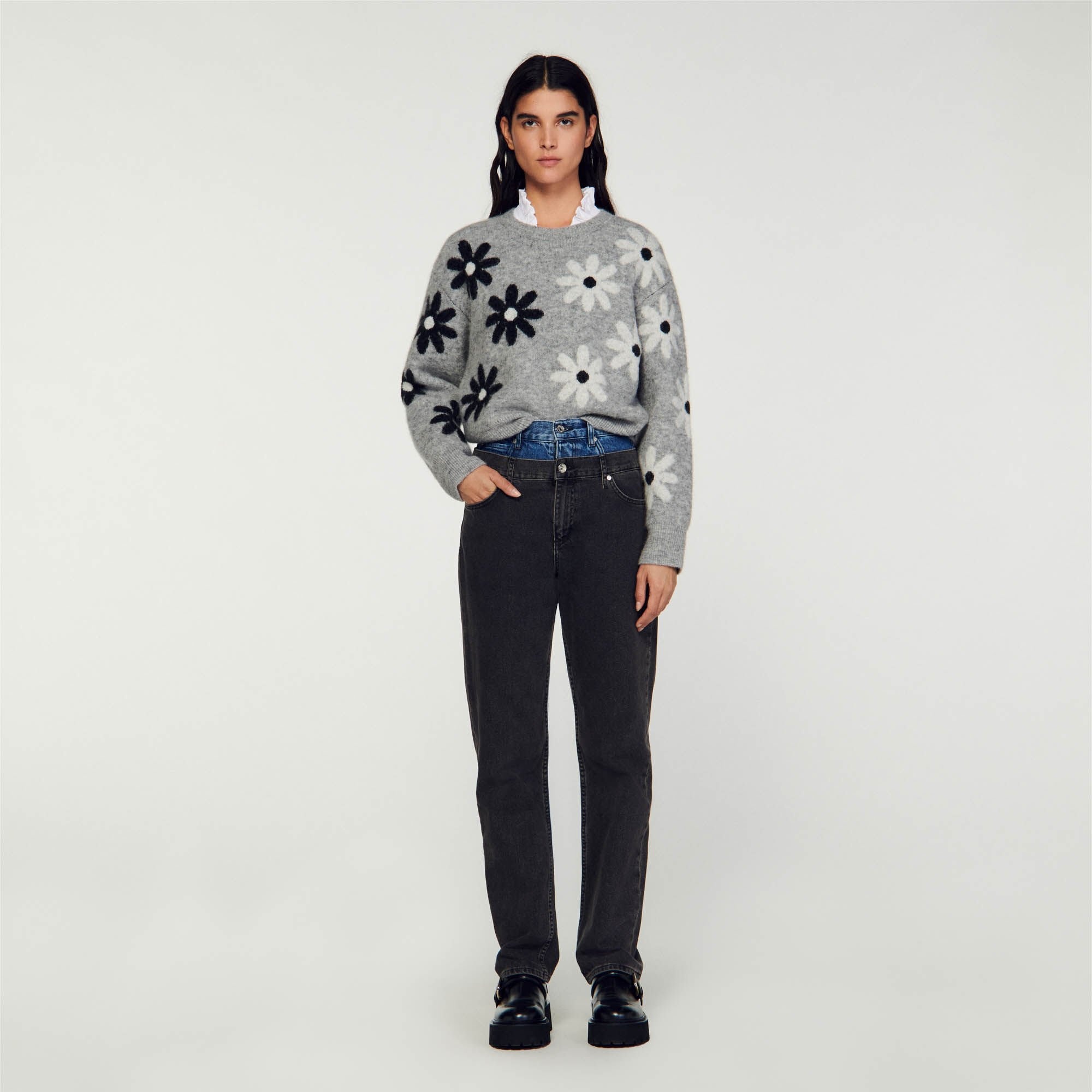 FLORAL KNIT SWEATER - 2