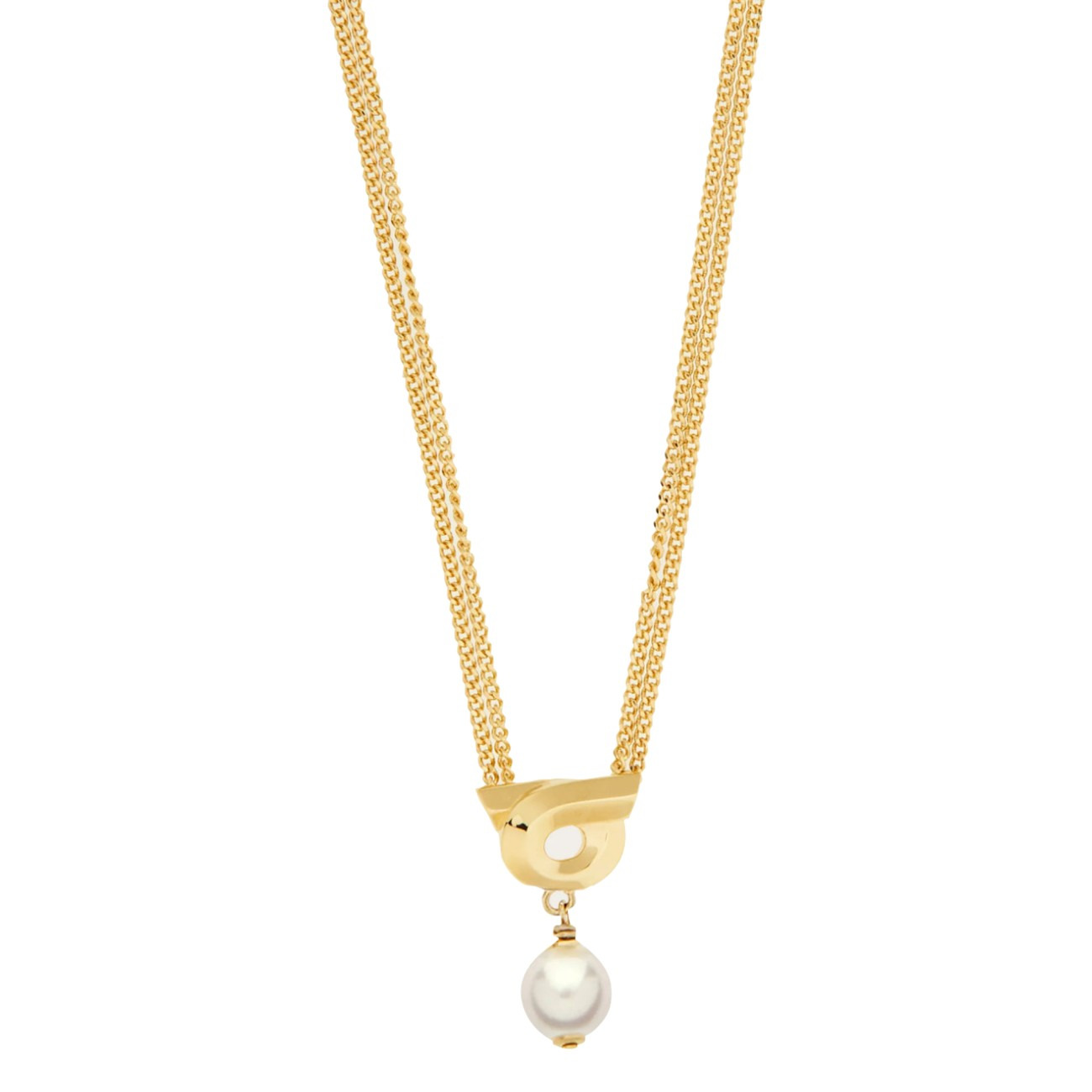 Ferragamo Women Gancini Necklace With Pearls And Crystals - 2