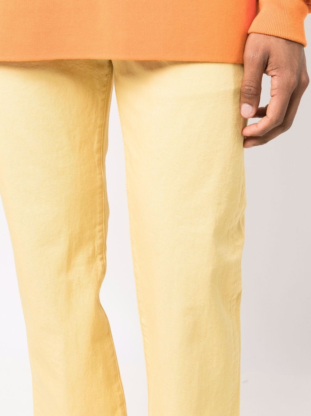 straight leg cotton trousers - 5