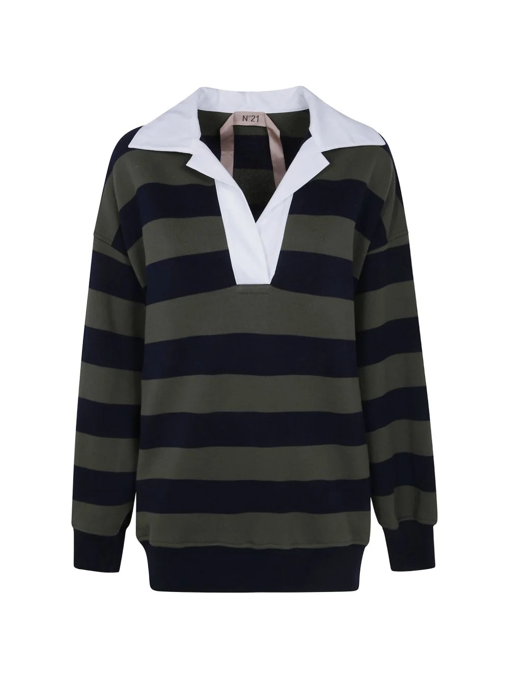 striped cotton hoodie - 1