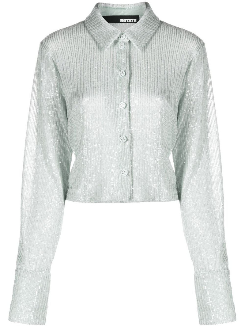 sequin-embellished button-down cardigan 1