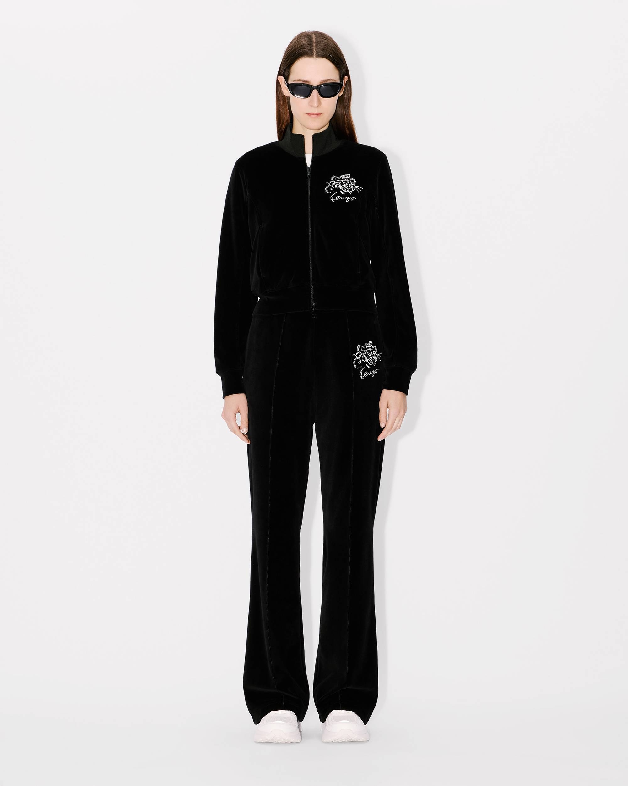 'KENZO Star Tiger' embroidered velvet track pants - 3