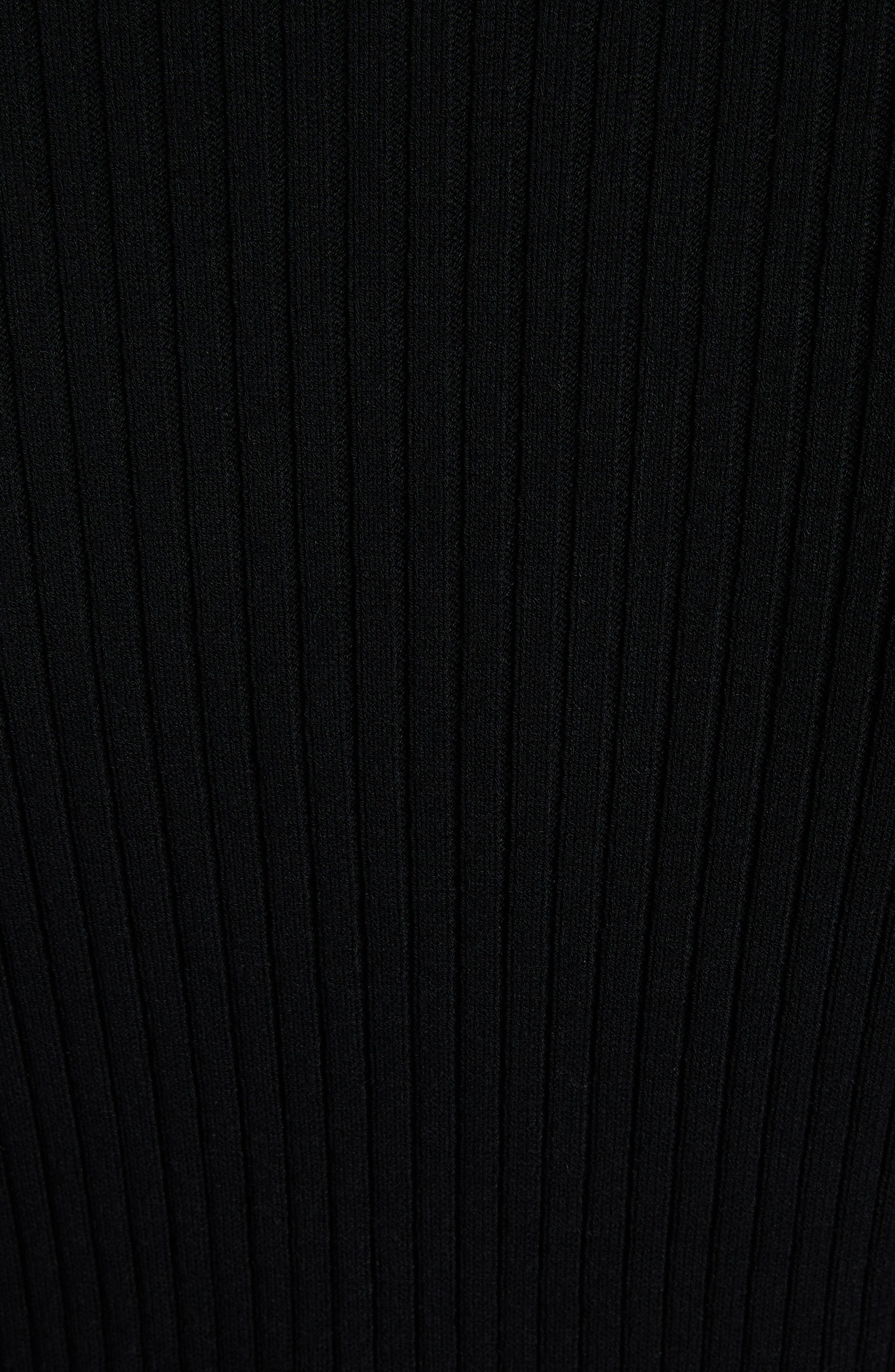Moncler Rib Long Sleeve Quarter Zip Sweater Dress in Black at Nordstrom - 5