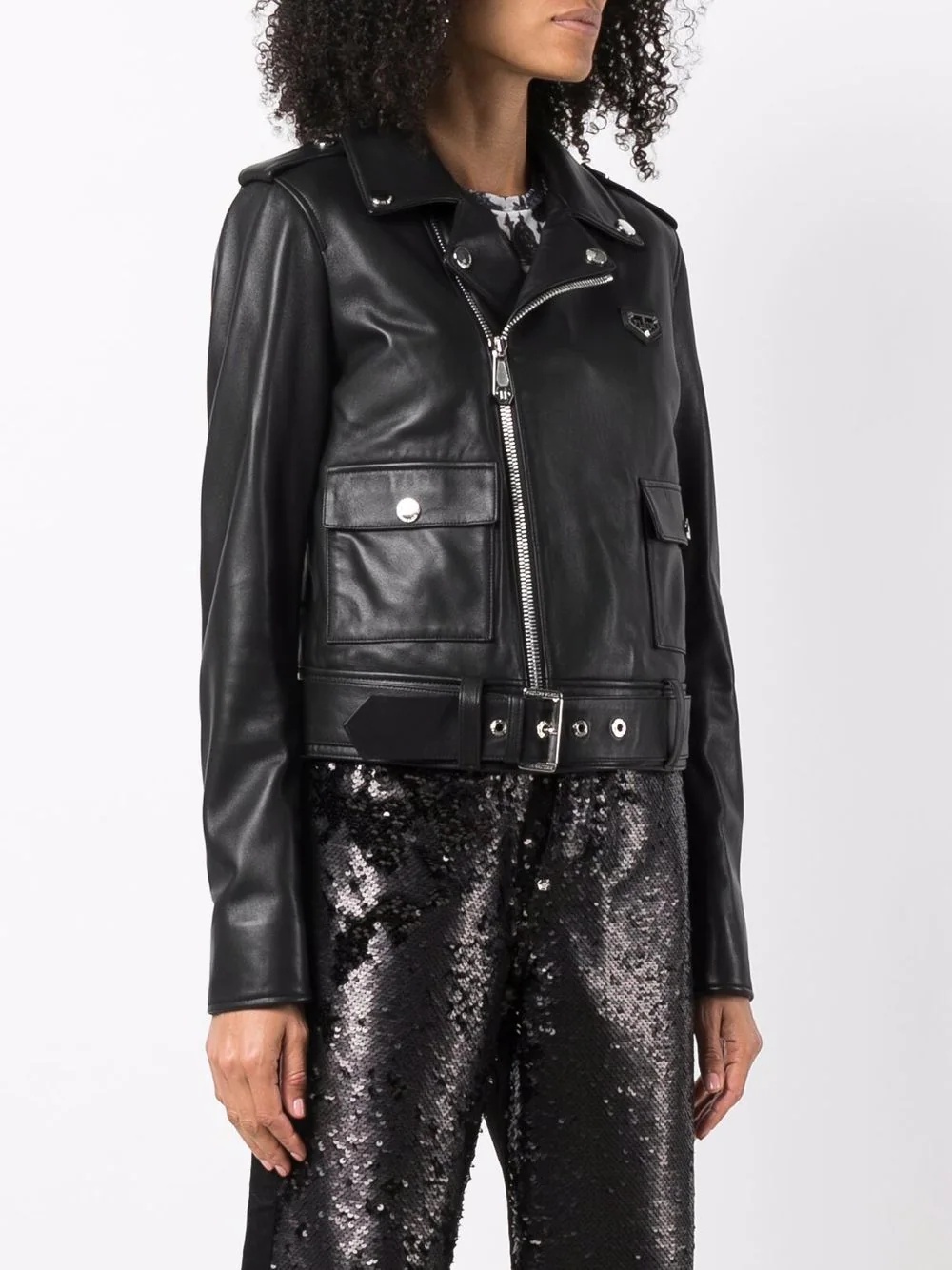 leather biker jacket - 3