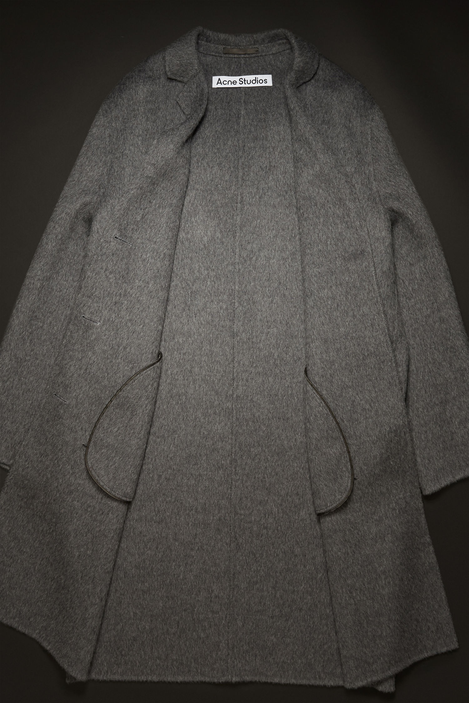 Single-breasted brushed wool coat grey melange - 7