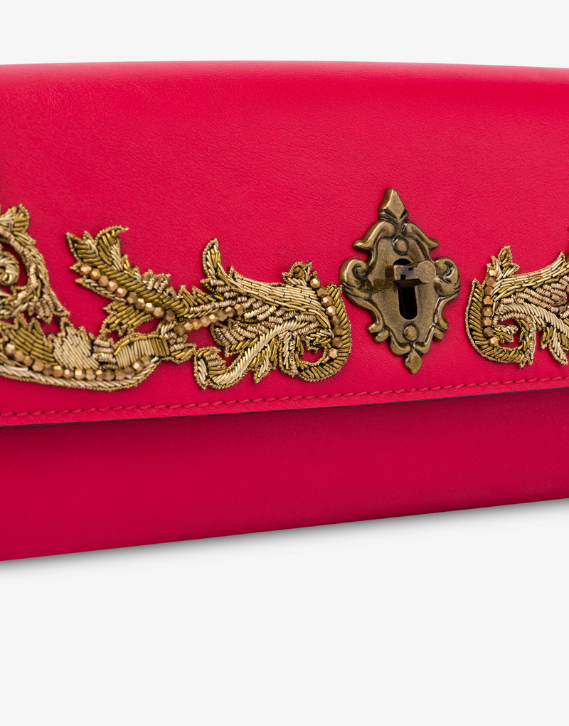NAPPA LEATHER BAROQUE LOCK CLUTCH 4