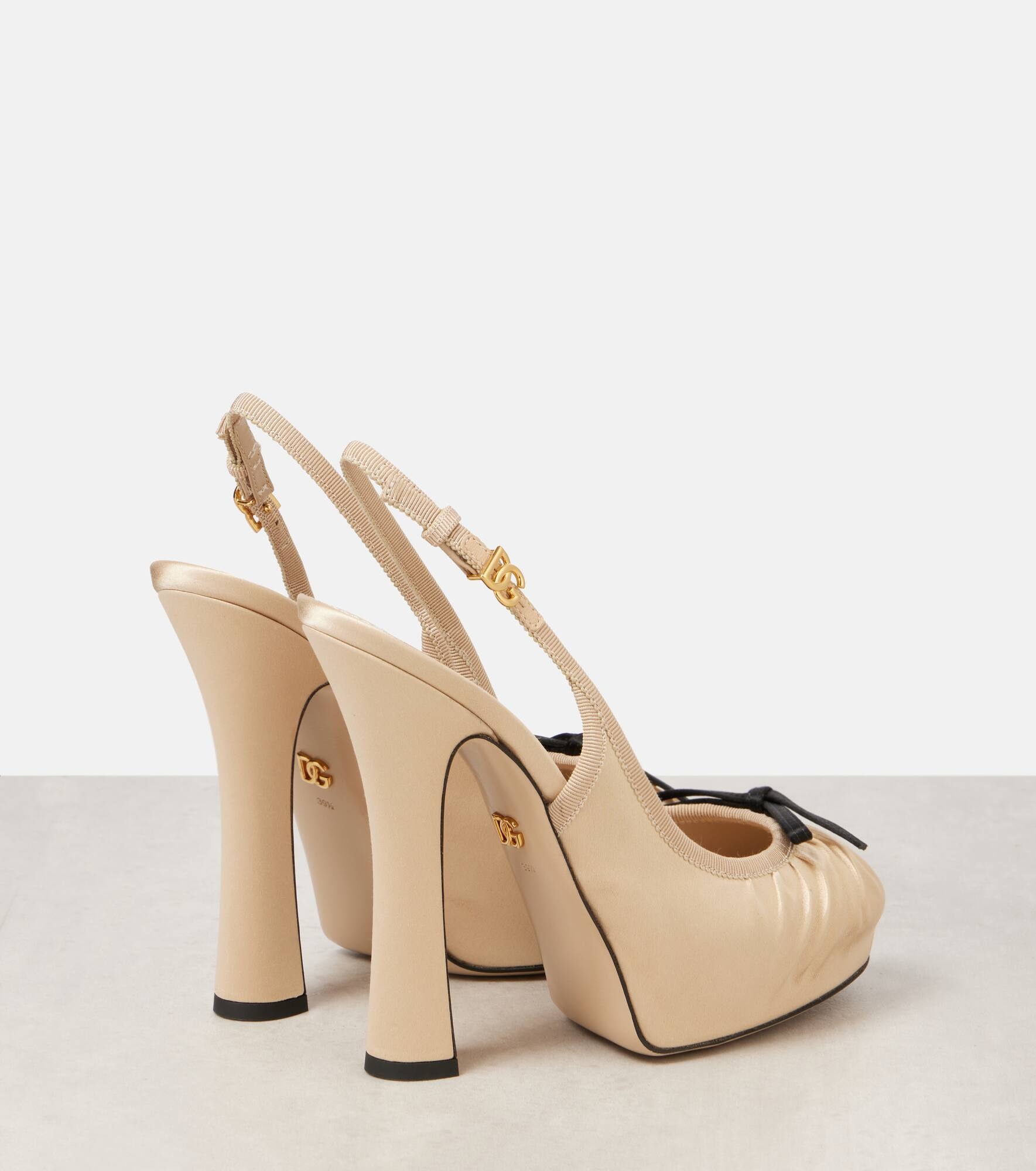 Vally satin platform slingback pumps - 2