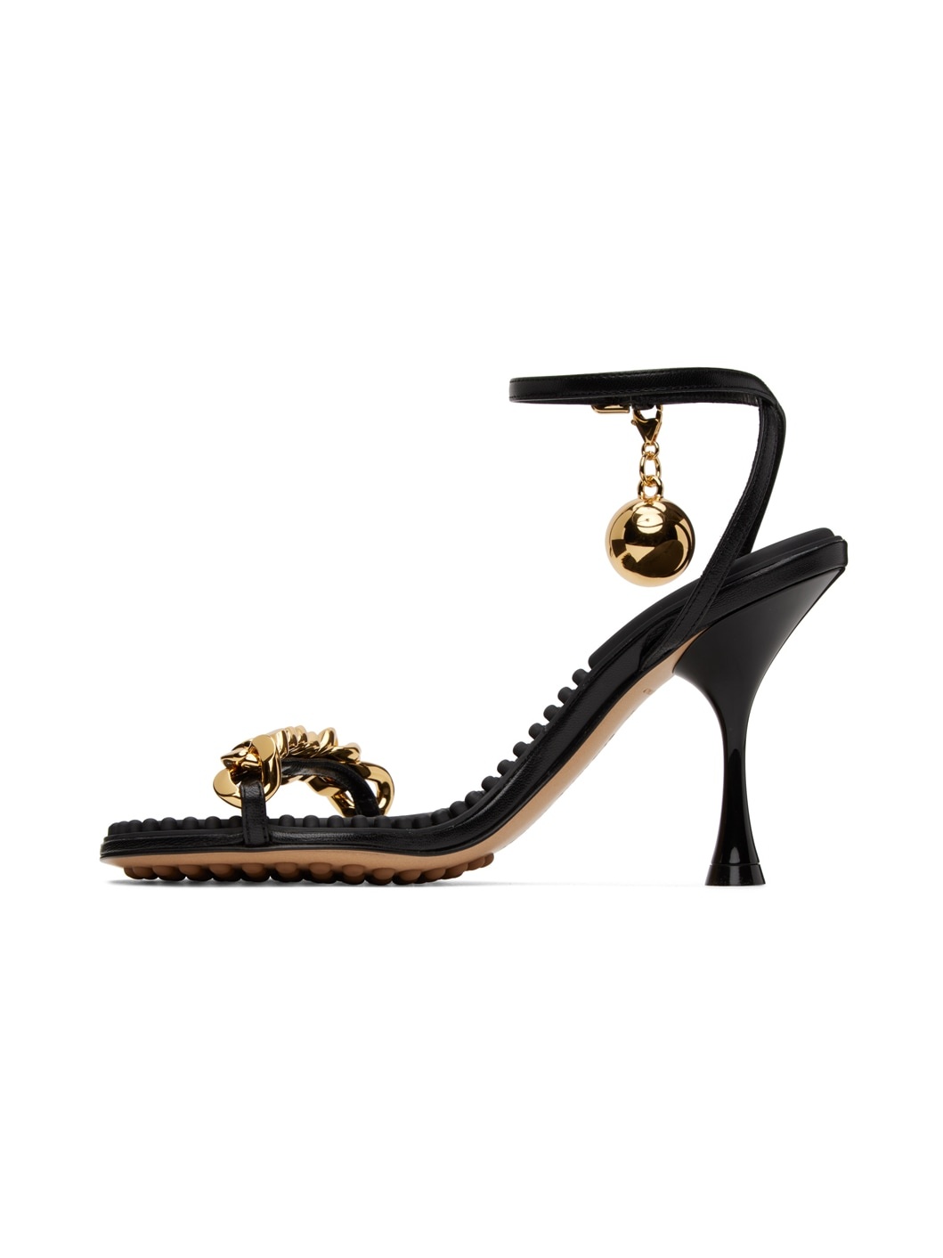 Black Dot Heeled Sandals - 3