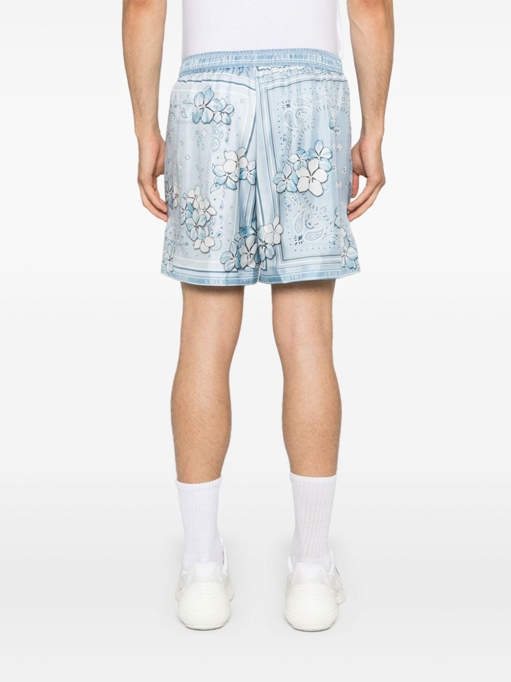 Bandana floral silk shorts - 4