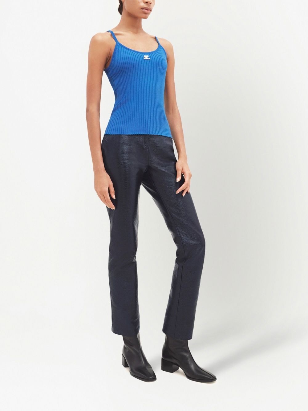 ribbed-knit logo tank top - 3