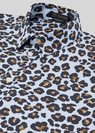 VERSACE Animalier Print Cotton Poplin Shirt outlook