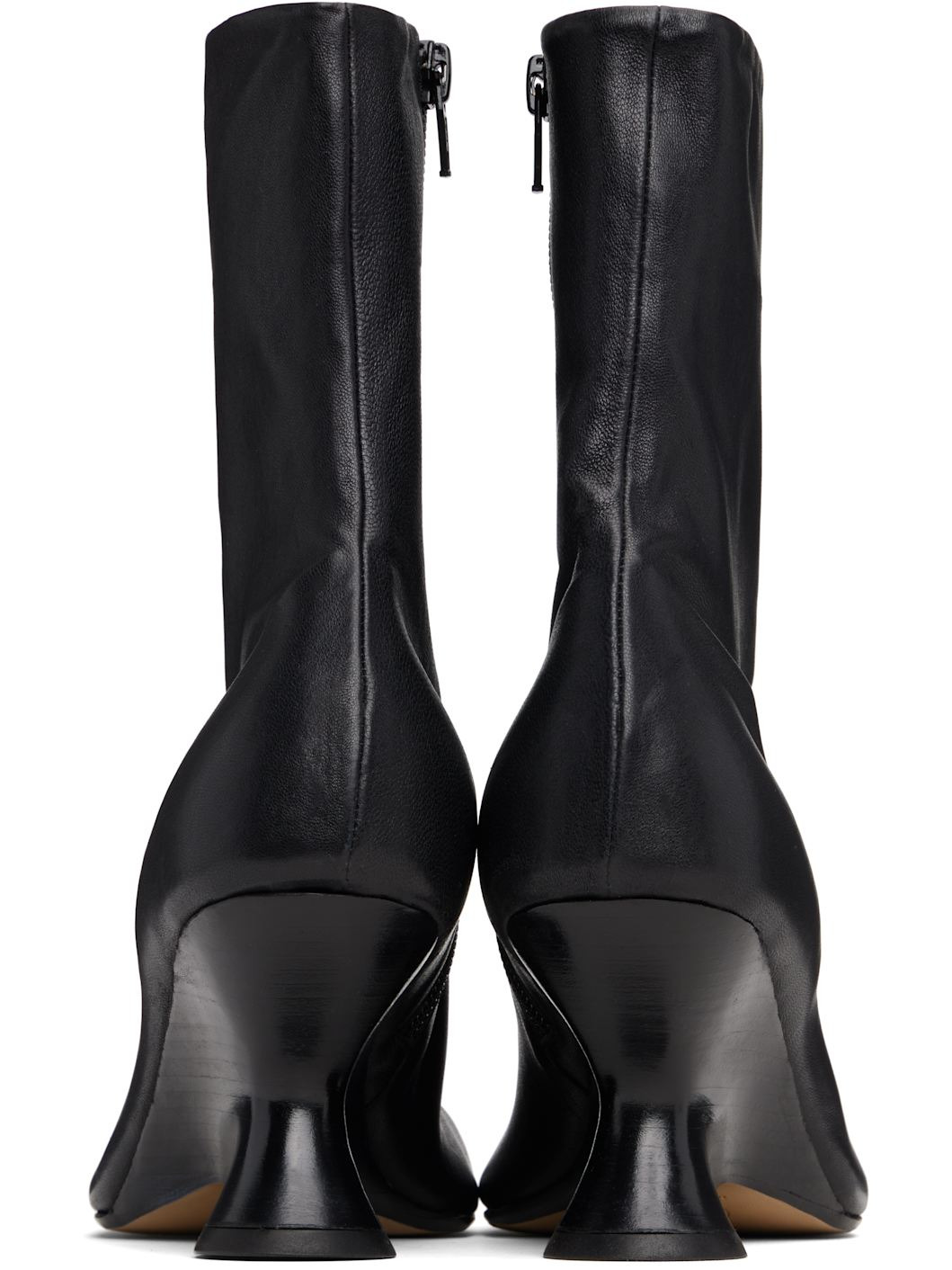 Black Heeled Ankle Boots - 2