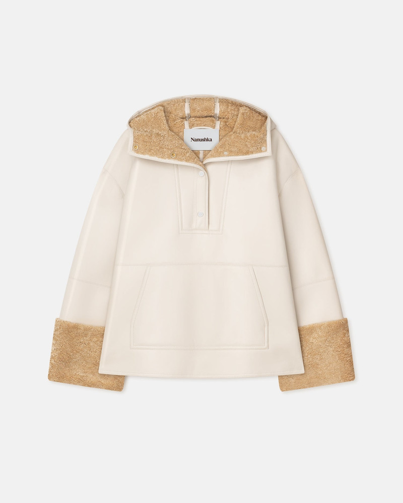 Hooded Bonded Shearling Pullover 4