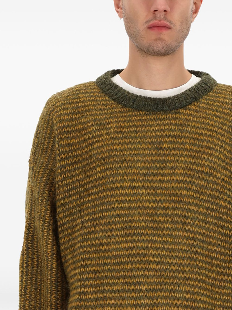 YMC striped crew neck sweater outlook
