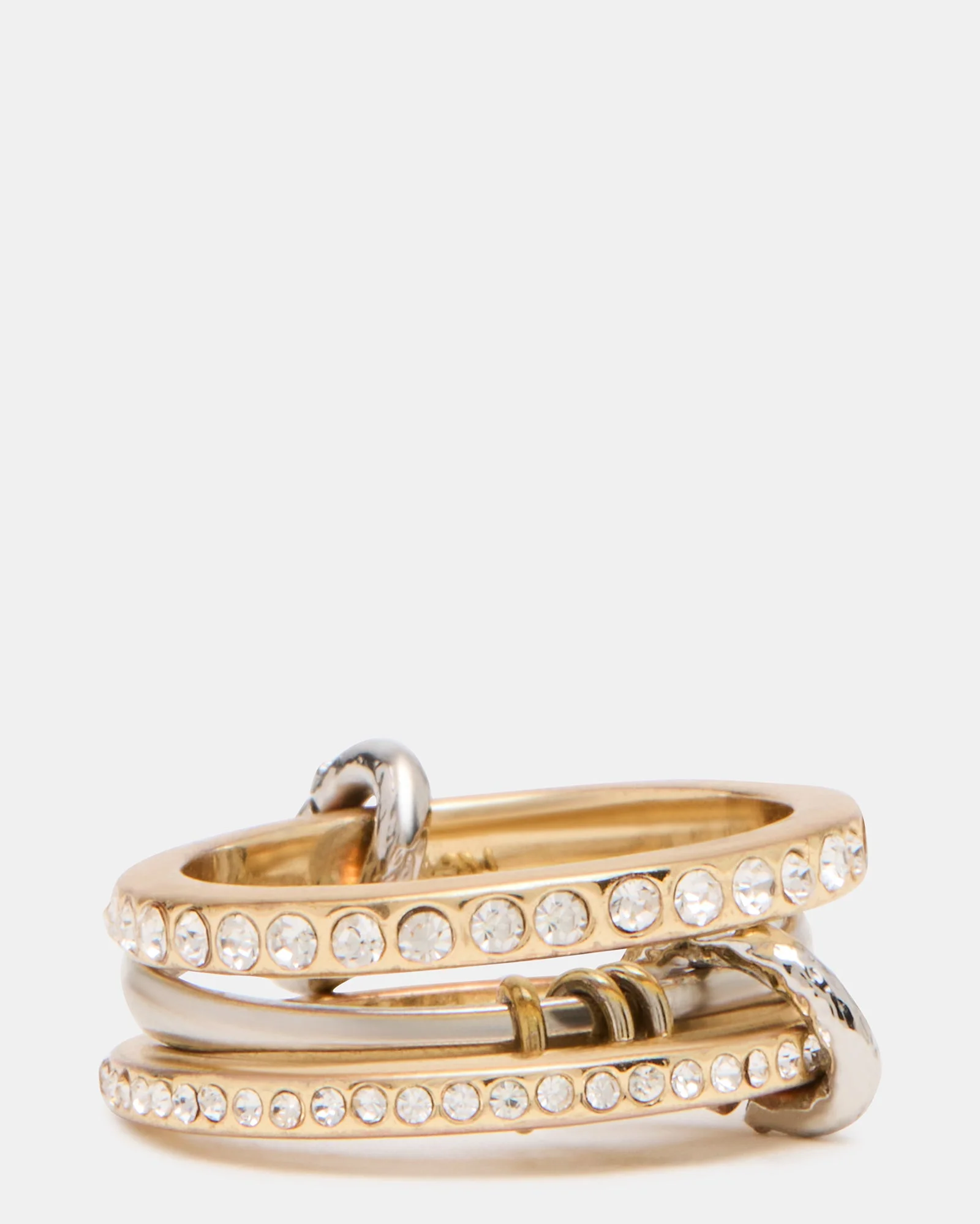STACKED RHINESTONE RING GOLD MULTI - 1
