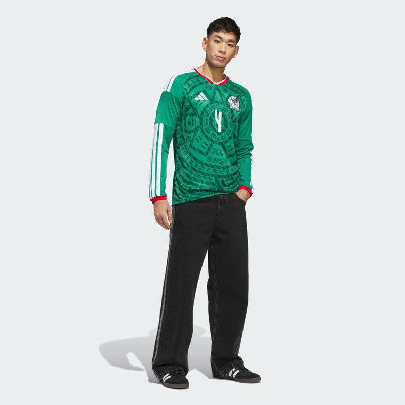 Mexico 26 Home Alvarez Long Sleeve Jersey 4