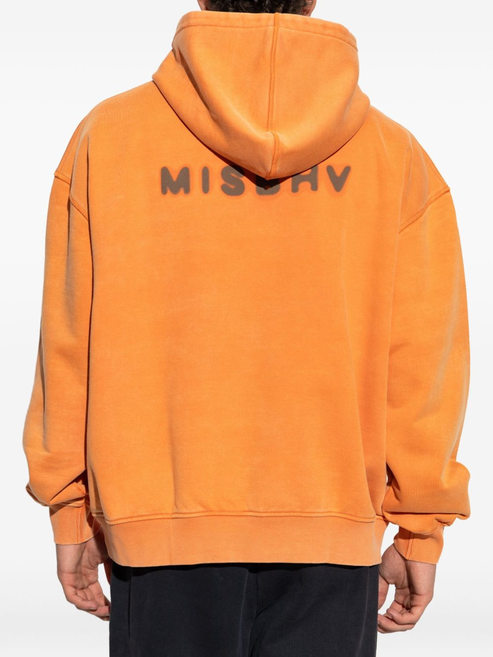 logo-print cotton hoodie - 4