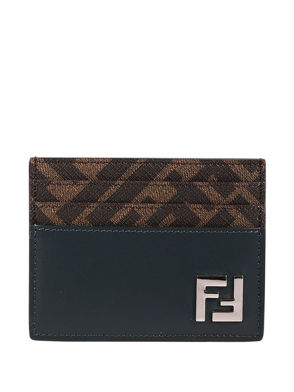 logo-plaque leather cardholder - 1