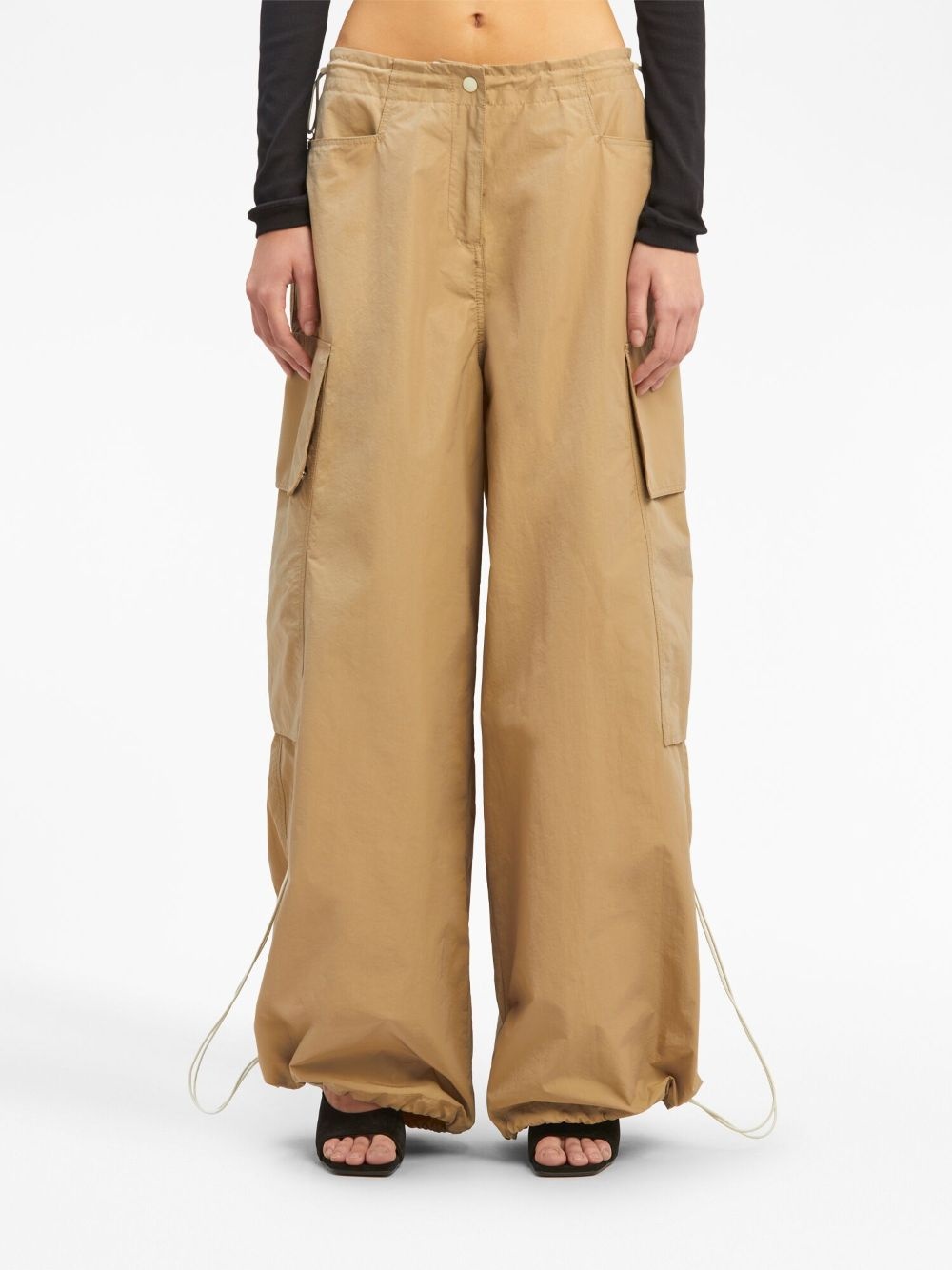 low-rise wide-leg parachute trousers - 3