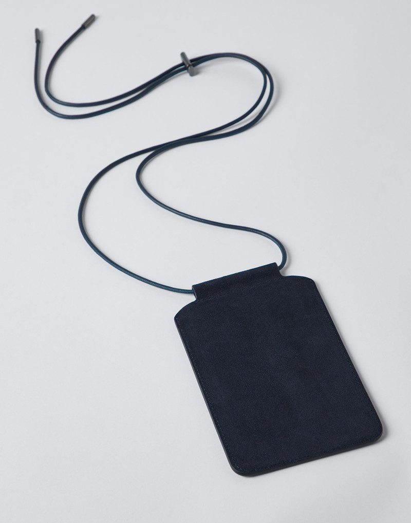 Brunello Cucinelli Suede phone bag with shiny trim outlook