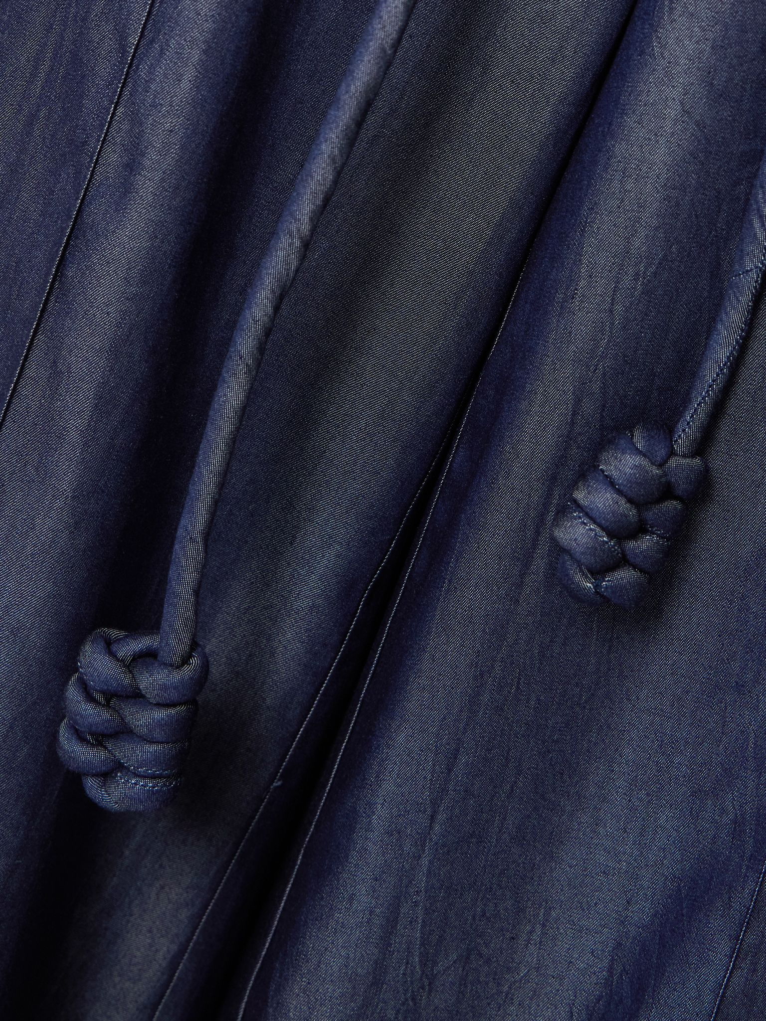 Belted TENCEL wide-leg pants Indigo - 4