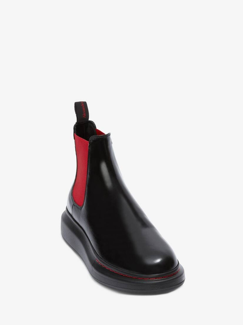 Alexander McQueen Hybrid Chelsea Boot in Black/red outlook