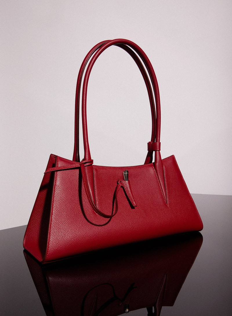 red grained leather fang bag 3