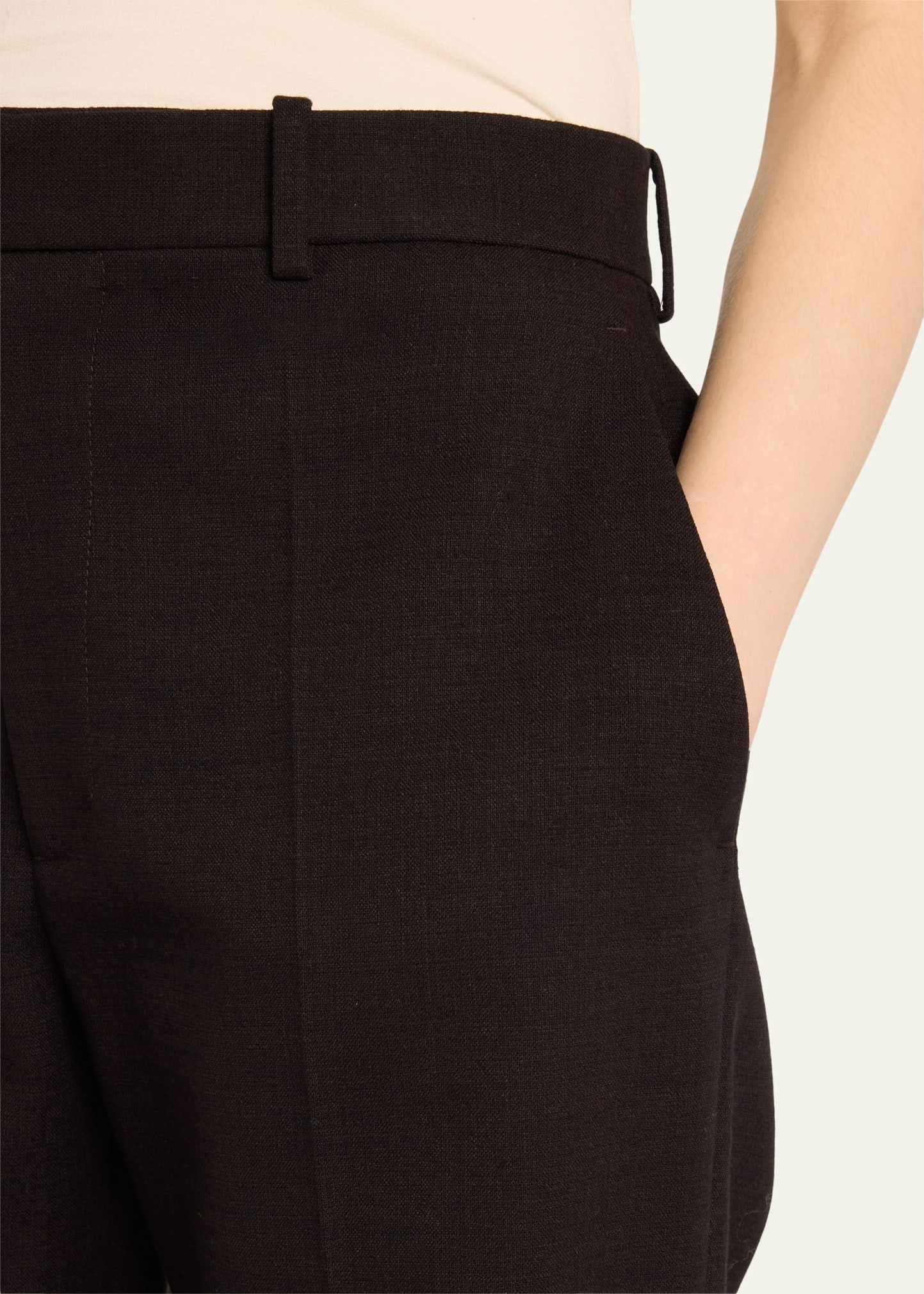 Structured Straight Leg Trousers - 5