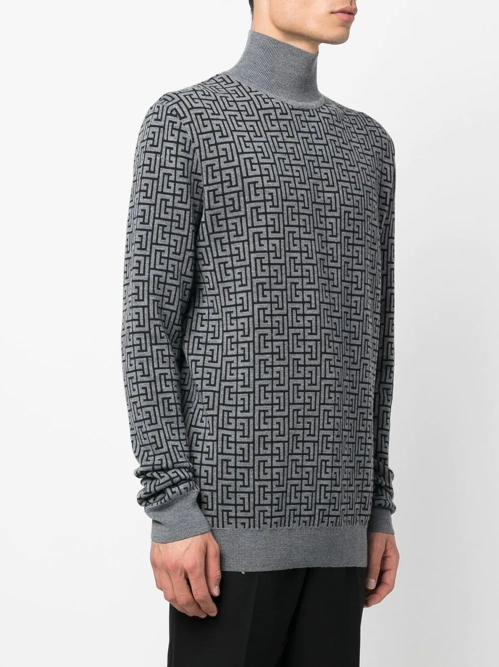 intarsia-knit roll-neck jumper - 3