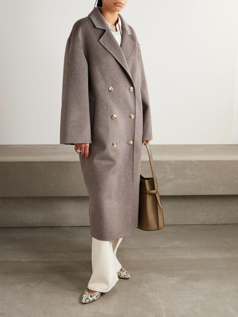 Borneo oversized double-breasted wool and cashmere-blend coat Taupe 3