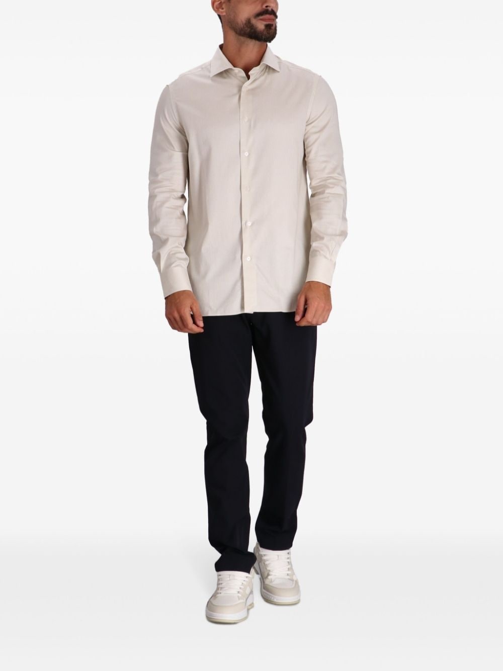 long-sleeved cotton shirt - 2