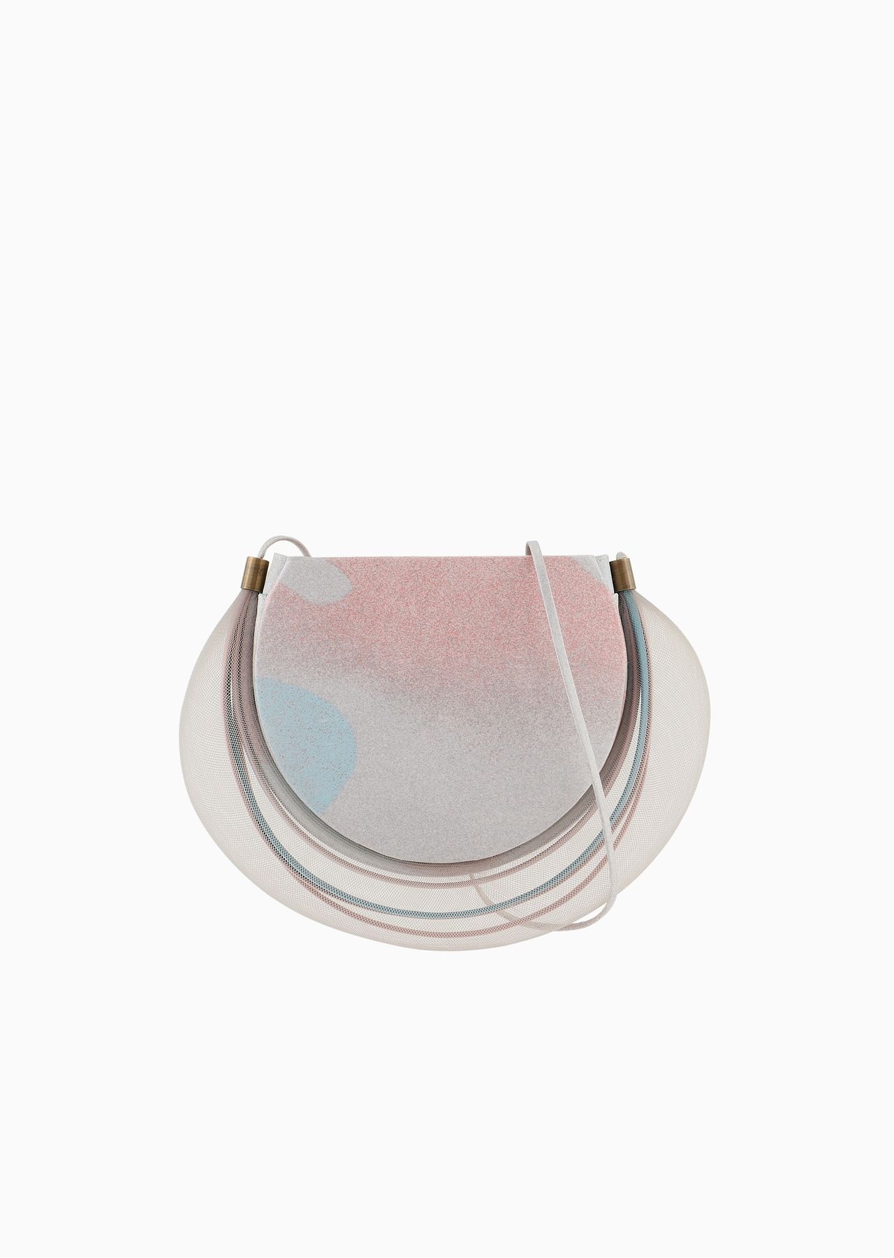 Printed clutch bag with crinoline detail - 1