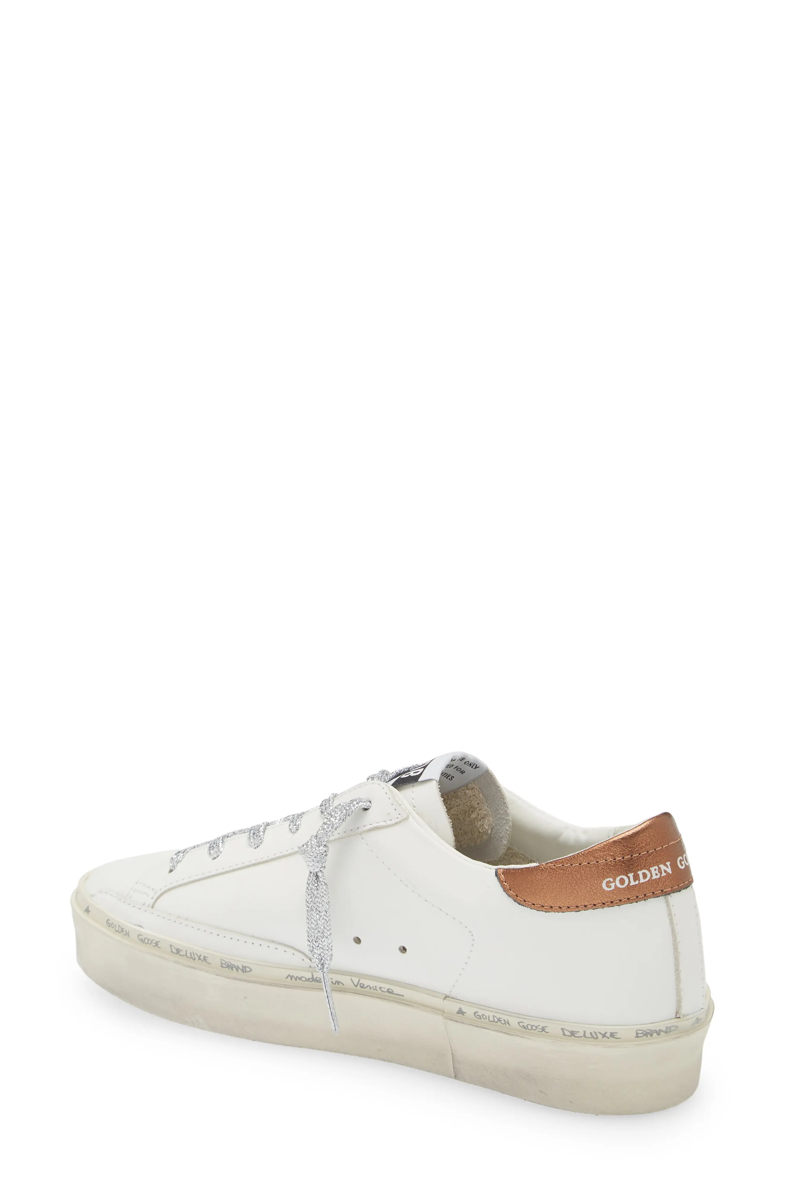 Hi Star Low Top Platform Sneaker in White/Gold - 2