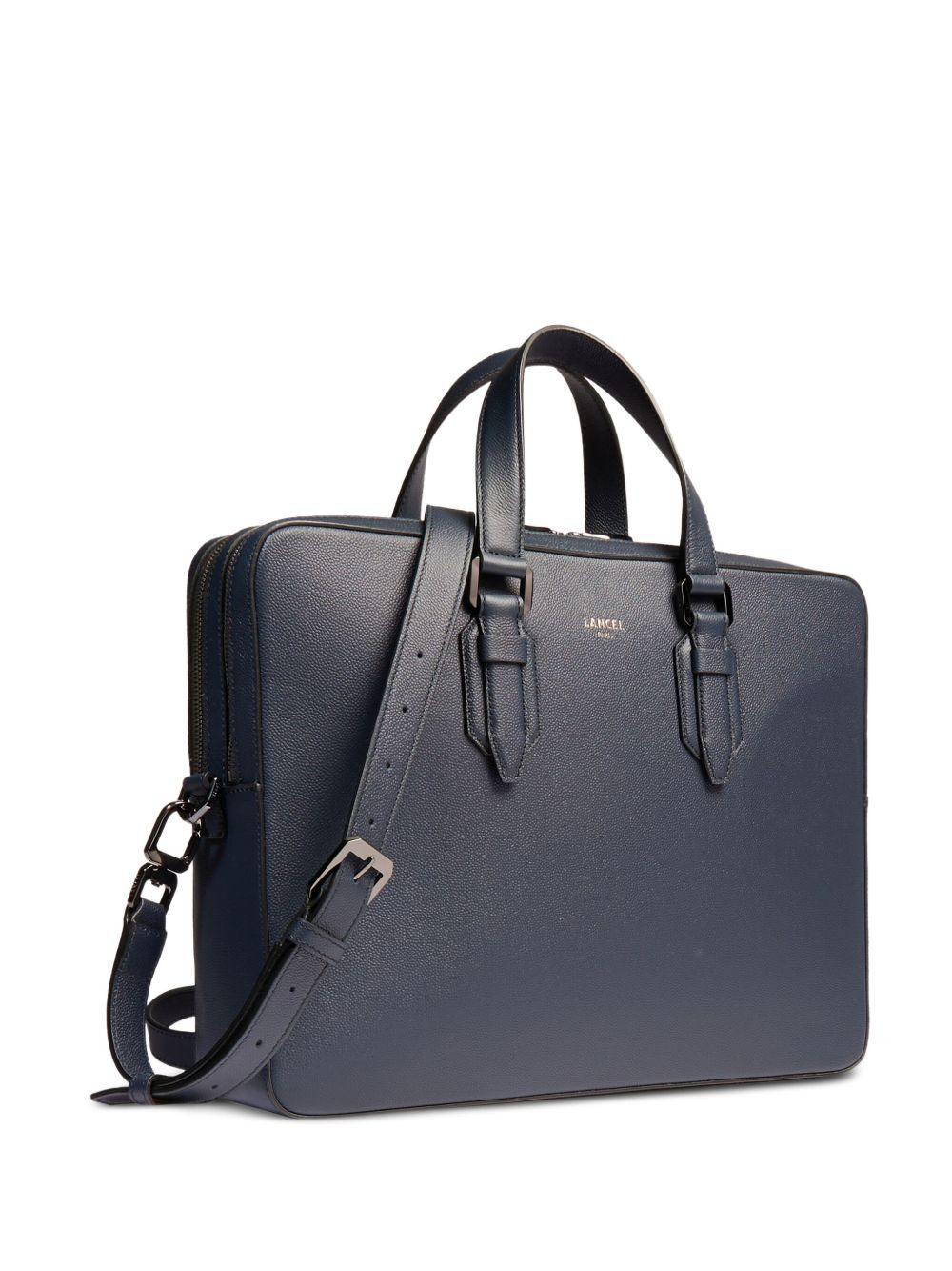 buckle-detail leather laptop bag - 3