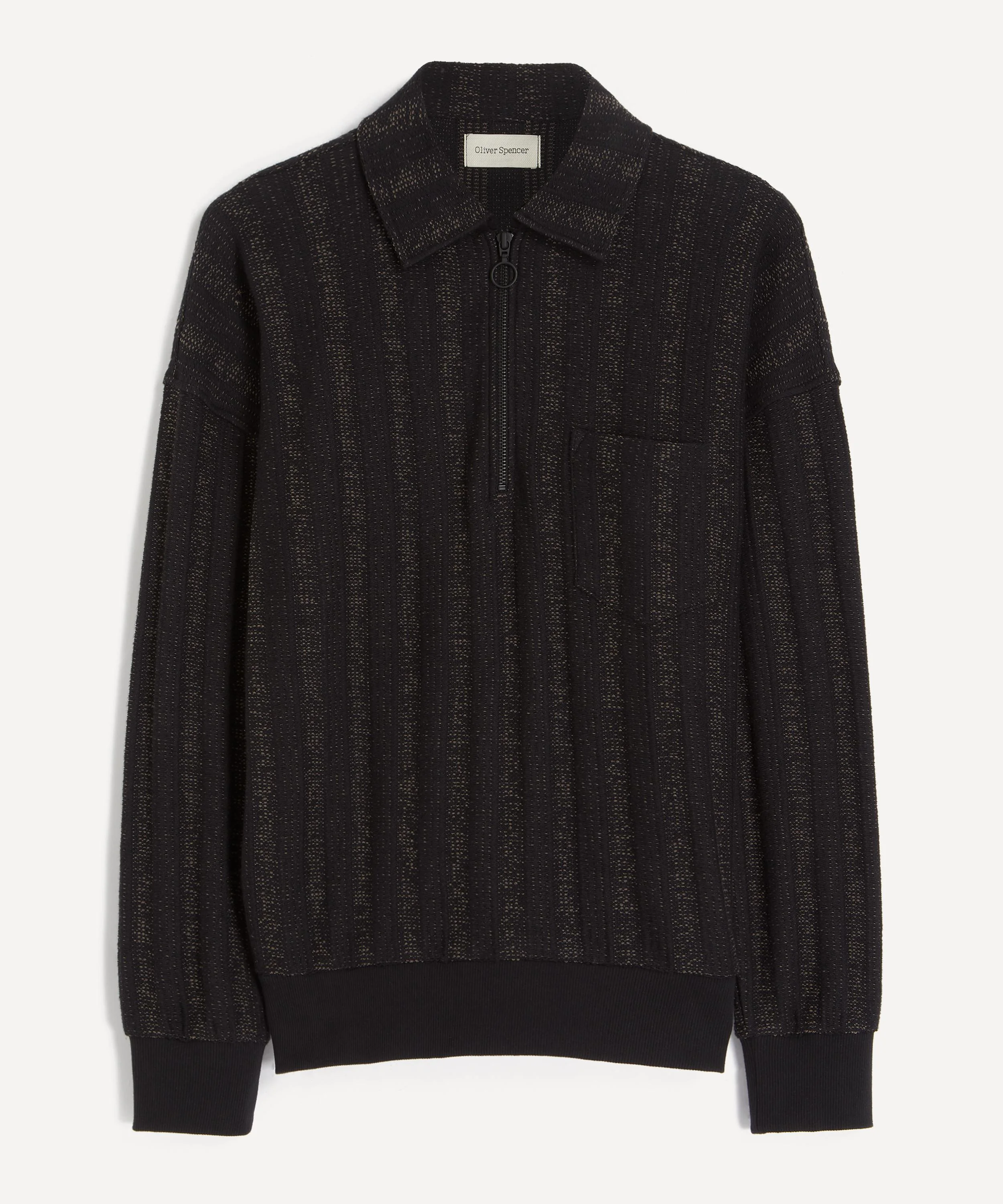 Black Lorimer Half-Zip Jumper - 1
