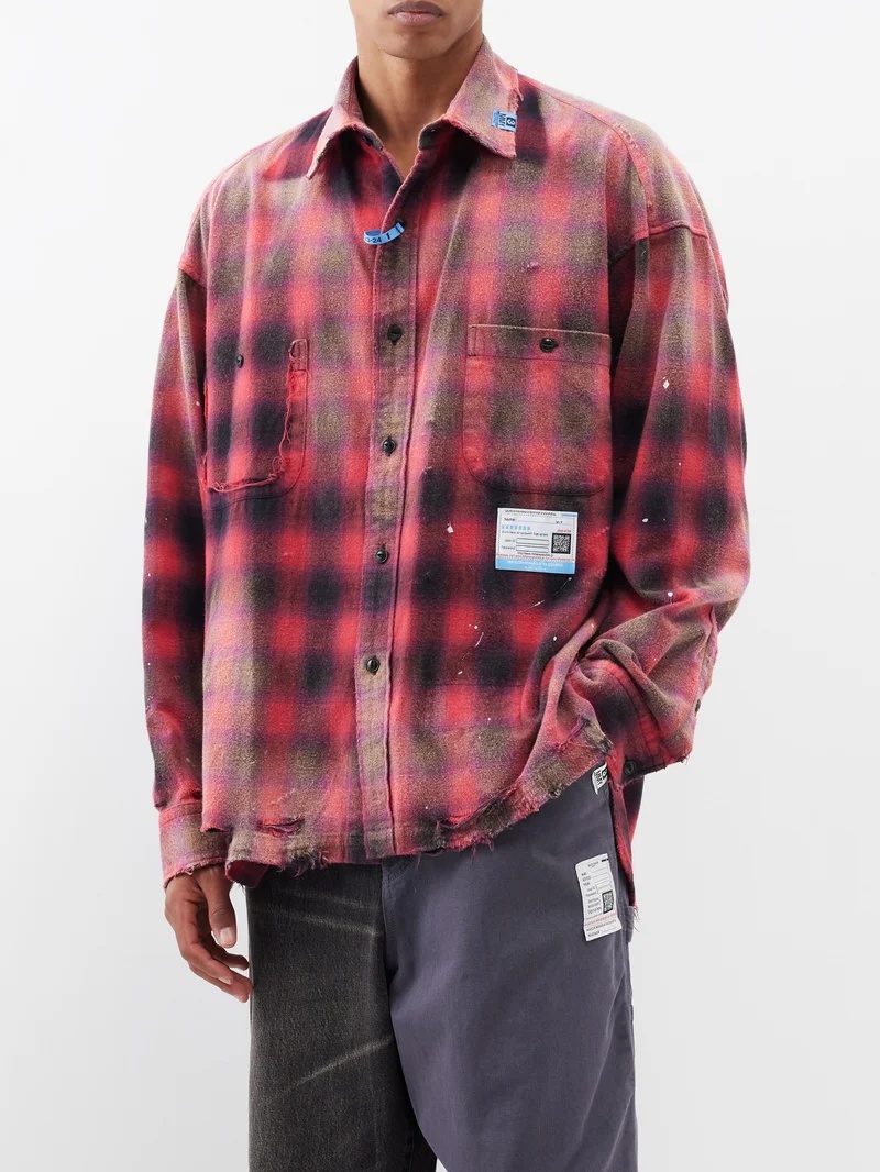 Maison MIHARAYASUHIRO Vintage-like check shirt | REVERSIBLE