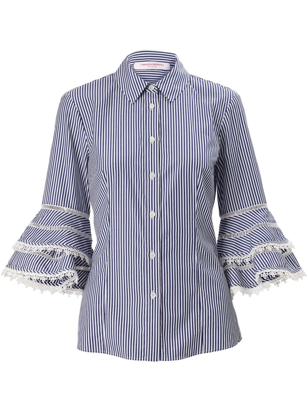 lace-trim shirt - 1