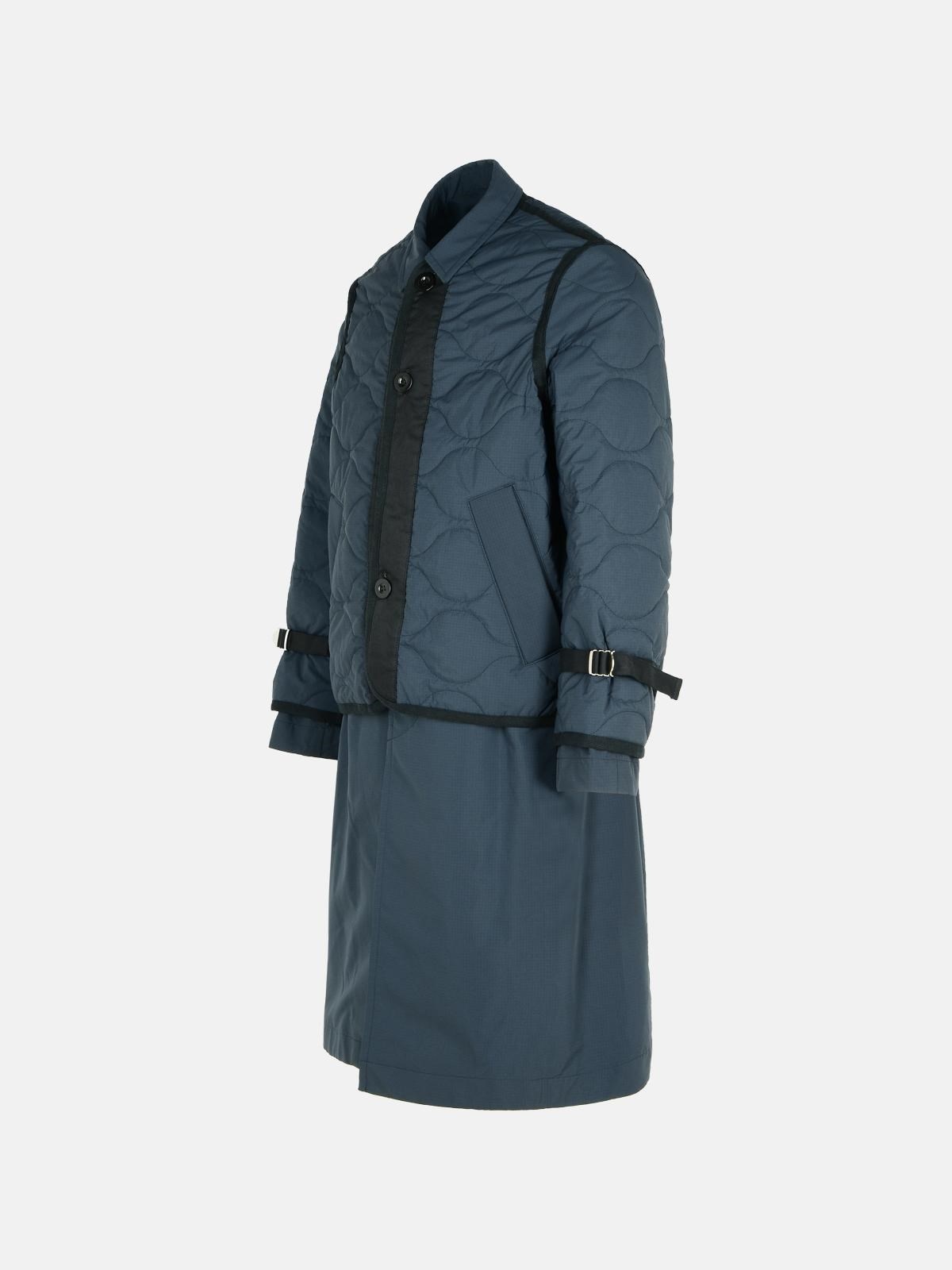 'QUILTED' NAVY POLYESTER PARKA - 2