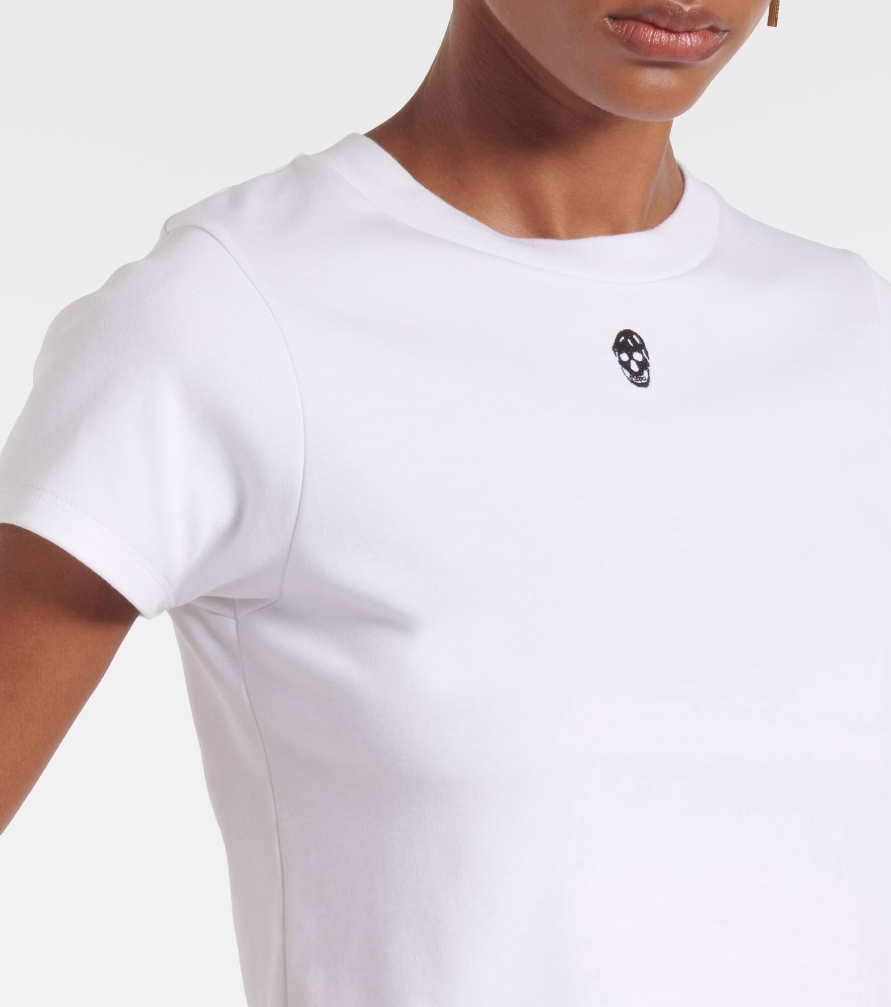 Skull cropped cotton T-shirt - 4