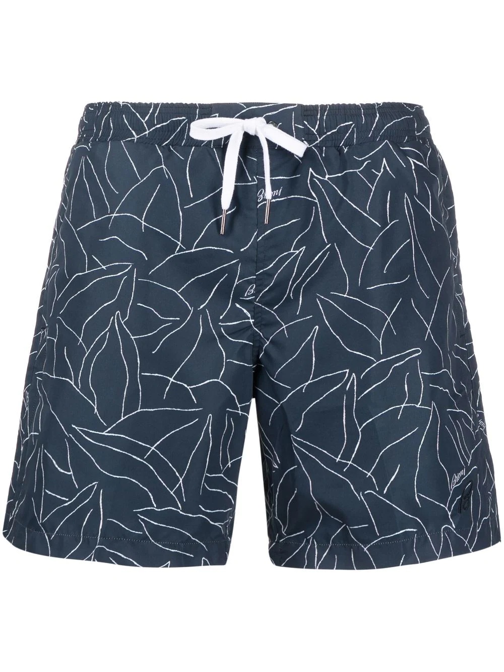 leaf-print swimming shorts - 1