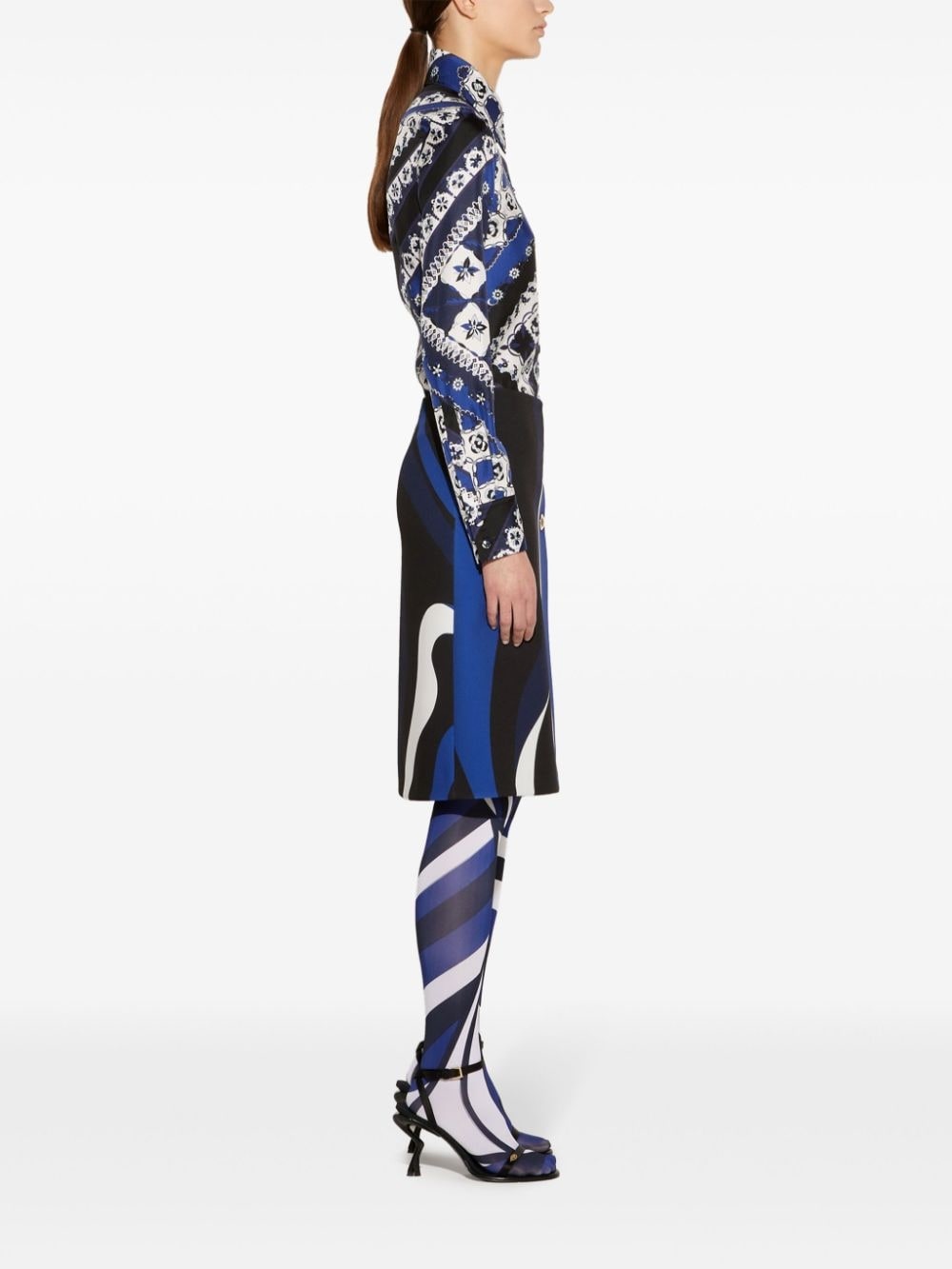 abstract-pattern print midi skirt - 3