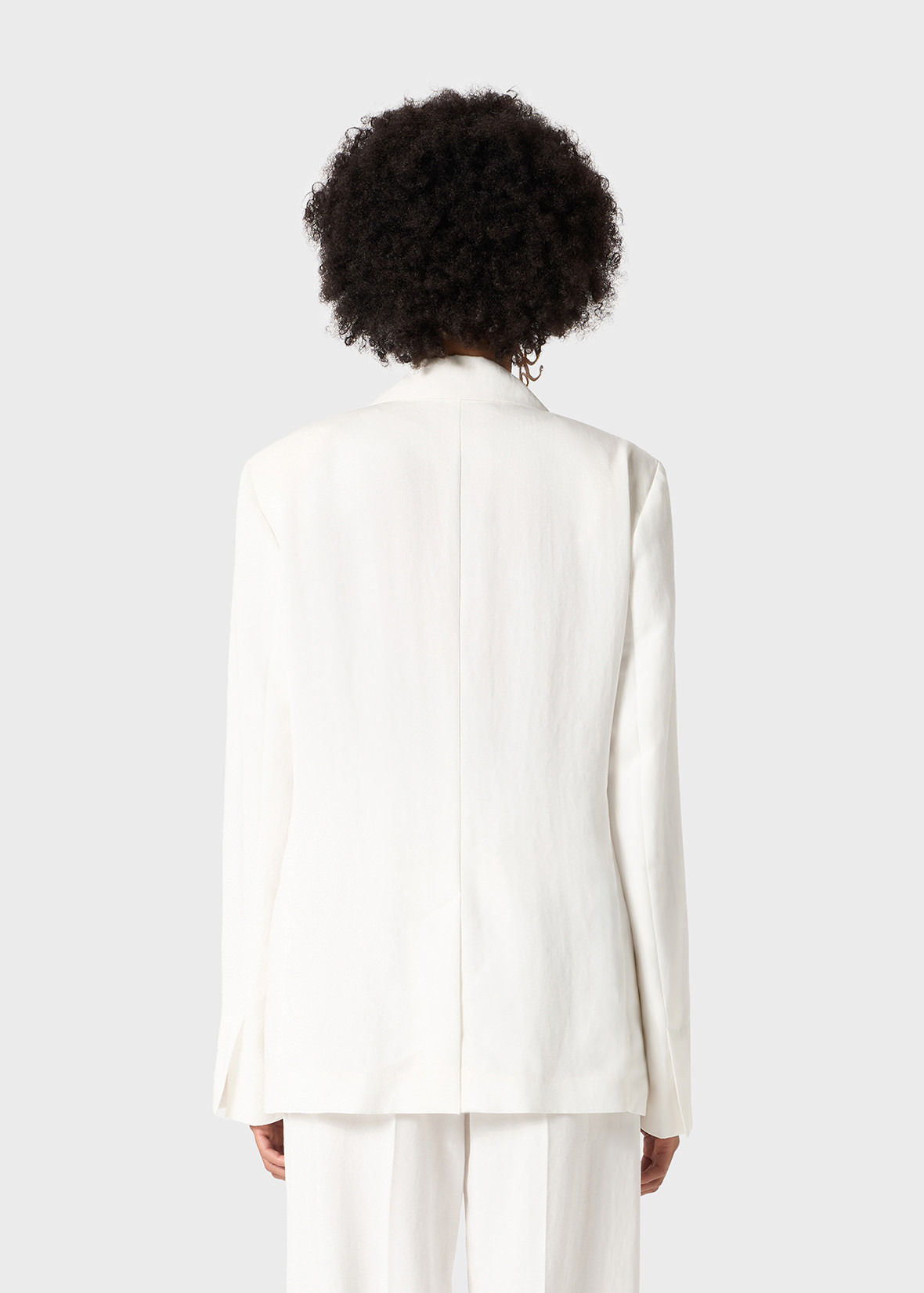 GABARDINE SINGLE-BREASTED JACKET WITH LOGO PIN - 4