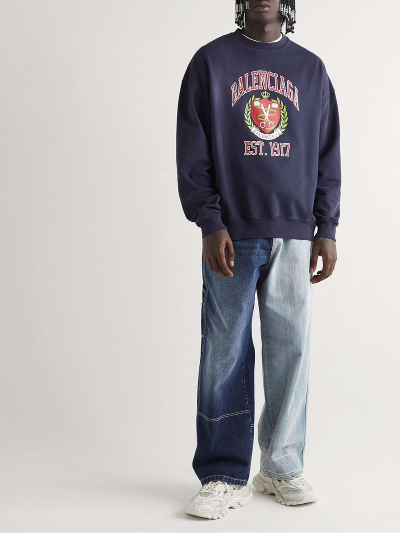BALENCIAGA 전문 대학 정규 Crewneck 에 Blue outlook