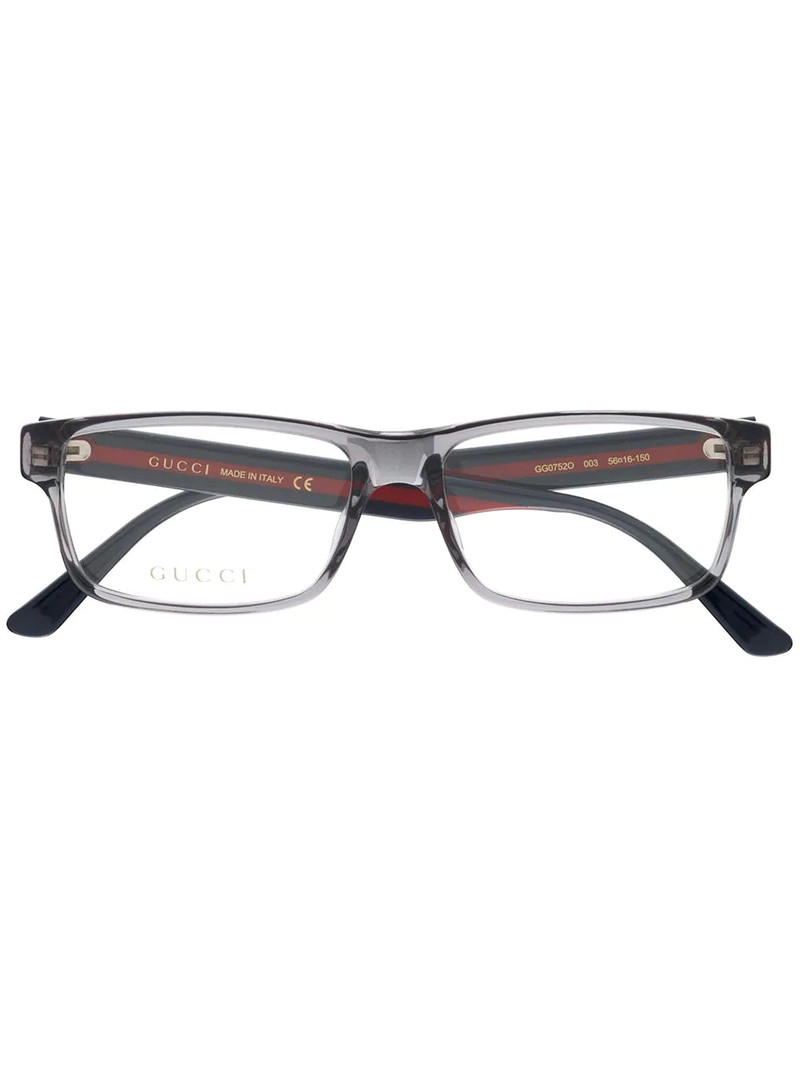 Web detail rectangular-frame glasses 1