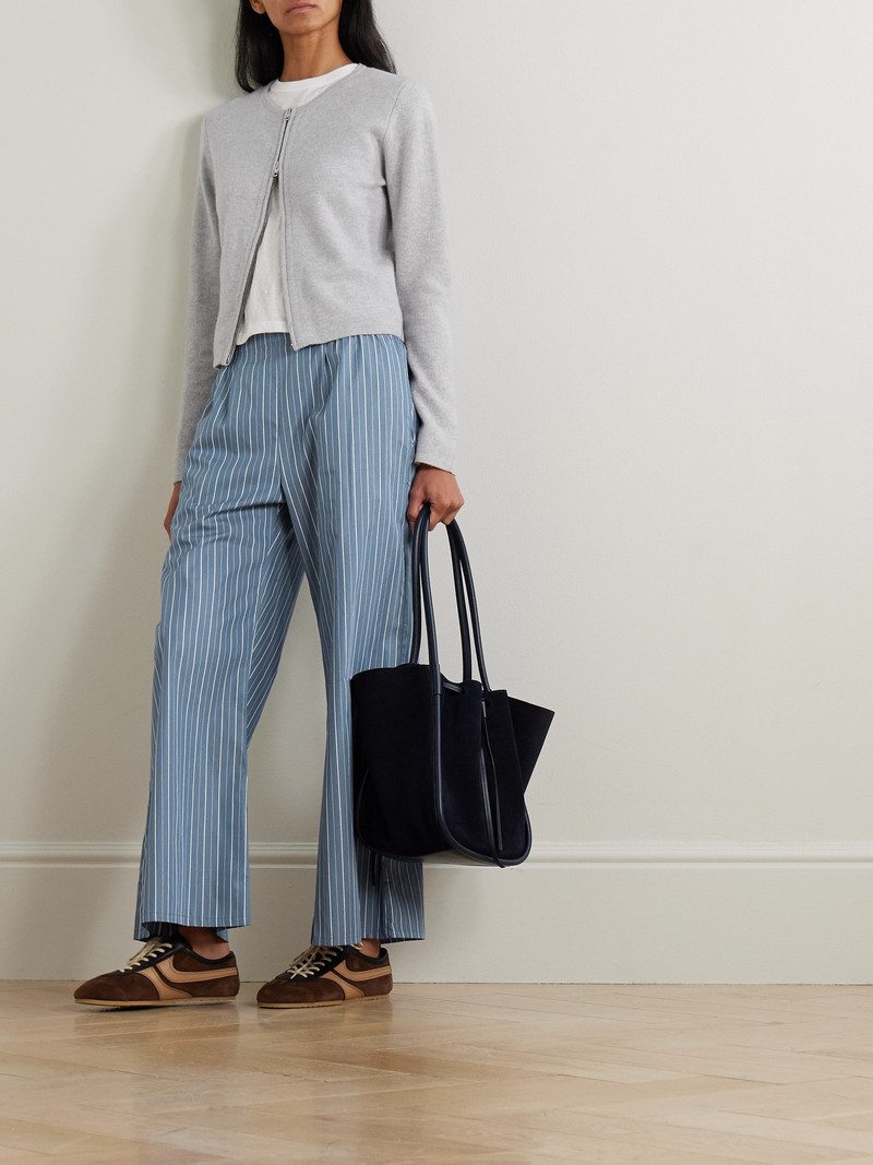 LESET Yoshi Pinstriped Cotton-blend Poplin Wide-leg Pants outlook