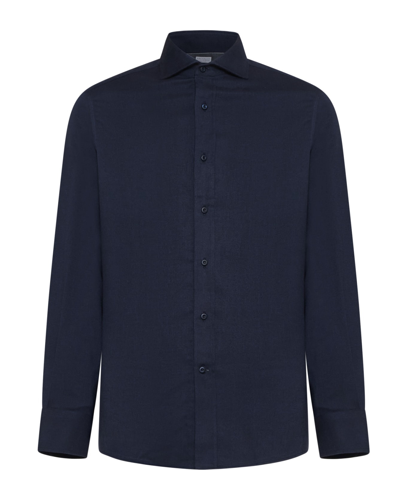 Slim Fit Shirt In Stretch Cotton Chevron Flannel - 1