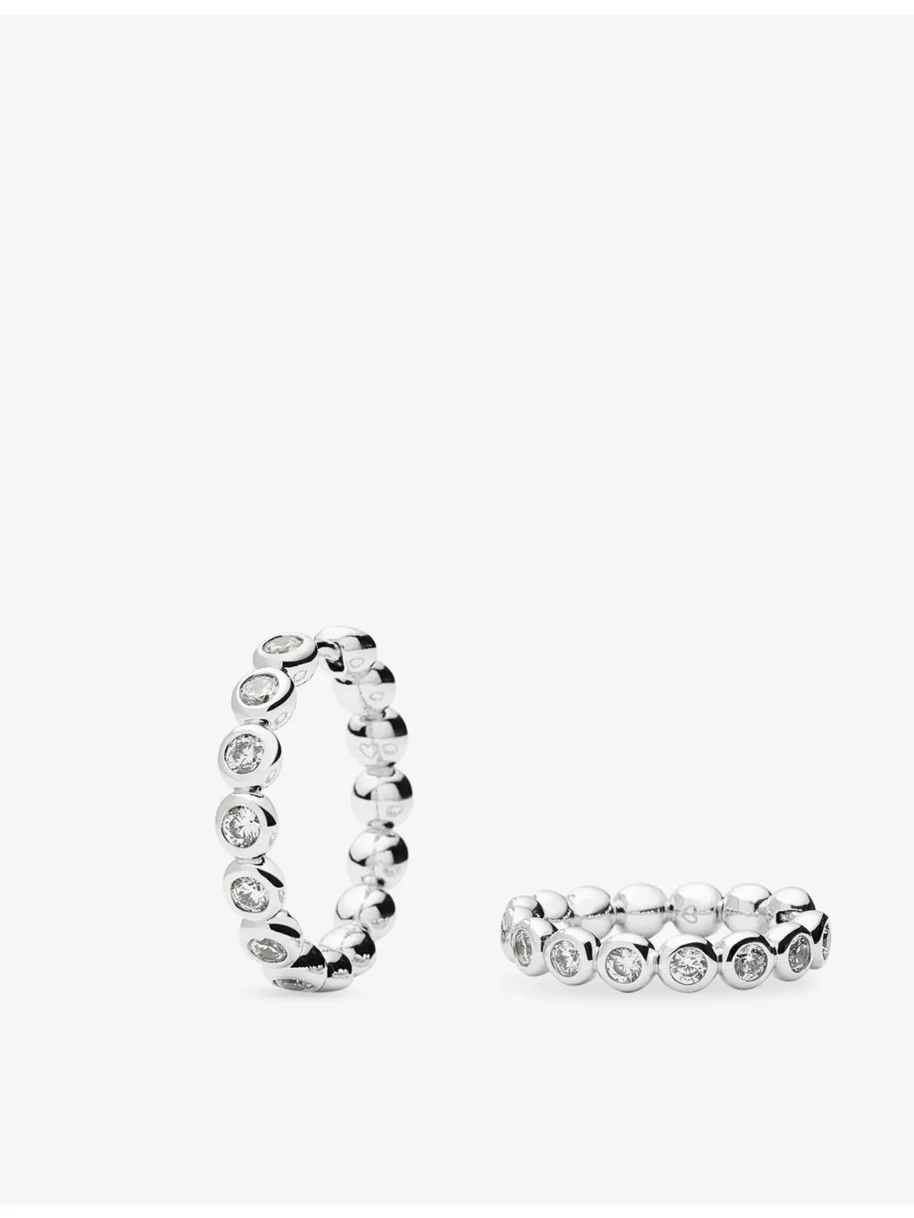 Tennis Medium Silver Plated Brass And Cubic Zirconia Hoop Earrings - 1