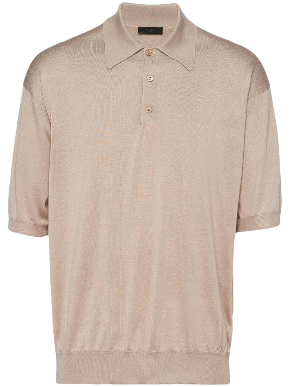 silk short-sleeve polo shirt - 1