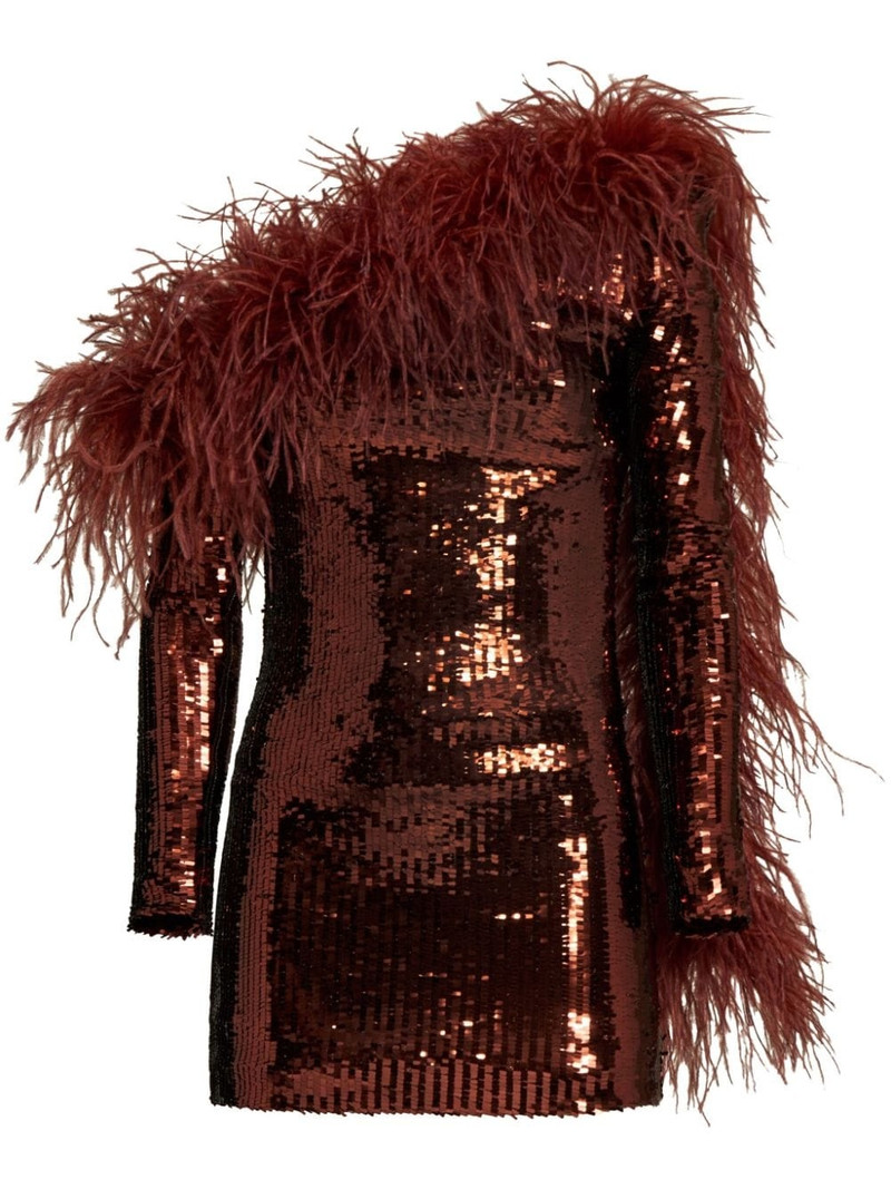 Garbo Disco feather-trim minidress 1